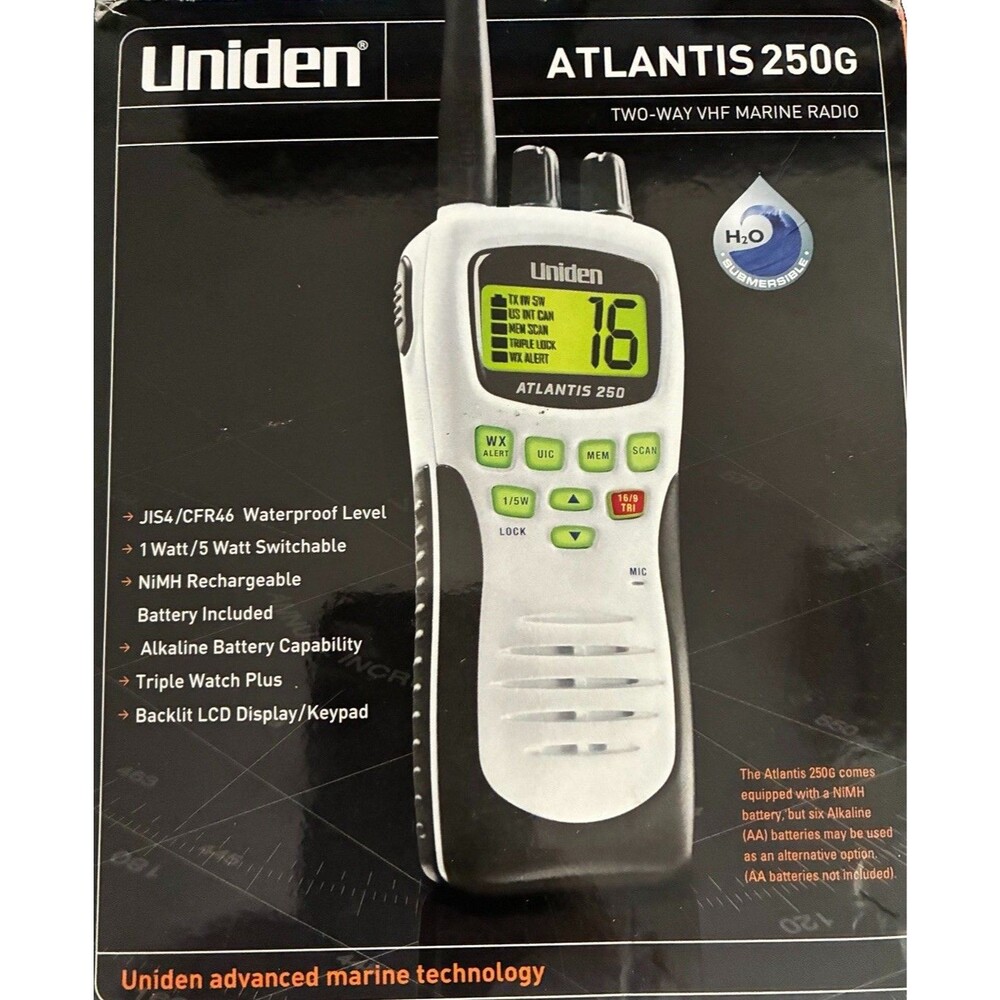 Nice Open Box Uniden Atlantis 250 Two-Way VHF Marine Radio